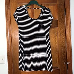 AEO black and white striped t-shirt dress
